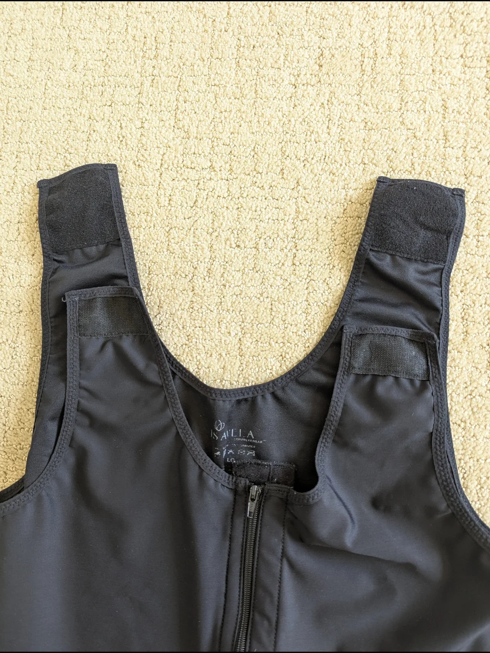 ISAVELA Compression Vest Mens L Black Short Stage 1 Surgery Recovery Adjustable
